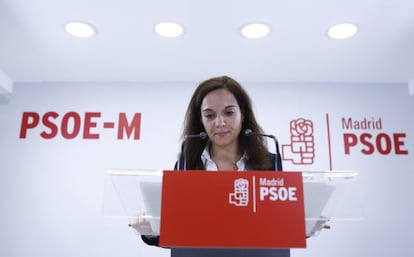 Sara Hernández, alcaldesa de Getafe, durante la rueda de prensa.