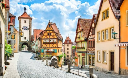 Centro histórico de la ciudad de Rothenburg ob der Tauber, en Baviera, al sur de Alemania.