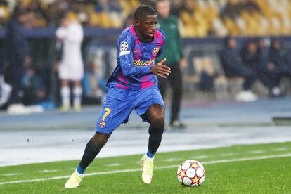 Dembélé durante el partido contra el Dinamo de Kiev en Champions.