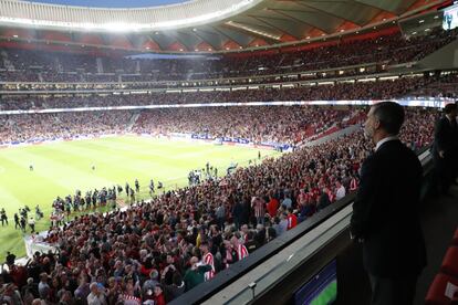 El rey Felipe VI en la inauguración del estadio Wanda Metropolitano del Atlético de Madrid, el 16 de septiembre de 2017.