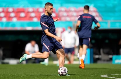 Mateo Kovacic, durante un entrenamiento en Copenhague.