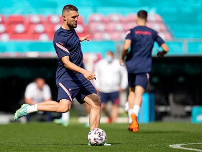 Mateo Kovacic, durante un entrenamiento en Copenhague.