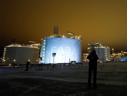 Planta de gas del proyecto Yamal LNG en la península de Yamal, en el noroeste de Siberia (Rusia).