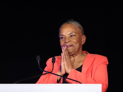 La exministra francesa de Justicia Christiane Taubira, este domingo en París.