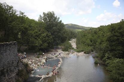 Panorámica de los Bagni di Petriolo, cerca de la ciudad italiana de Siena.