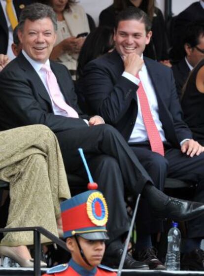 Santos, en la celebración del 203 aniversario de la Independencia colombiana.