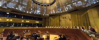 Una vista en la Gran Sala de Tribunal de Justicia de la UE.