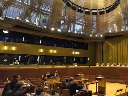 Una vista en la Gran Sala de Tribunal de Justicia de la UE.