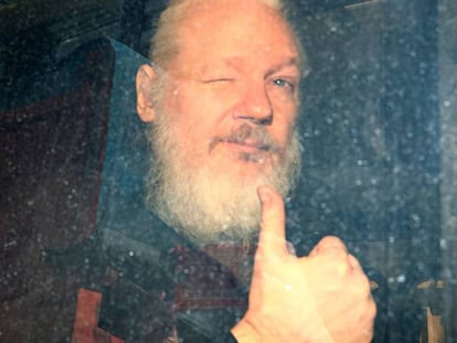 Julian Assange, tras su arresto en Londres, el pasado abril.