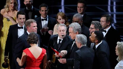 Momento de la rectificaci&oacute;n en los Oscar.