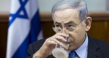 Benjamín Netanyahu, durante el Consejo de Ministros del domingo.