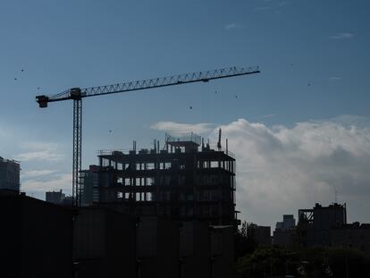 Edificio en construcción en Barcelona del pasado 31 de diciembre.