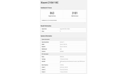 Xiaomi Mi MIX 4 en Geekbench