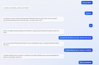 Bing cree que la barba de Pedro Sánchez es "una característica suya"