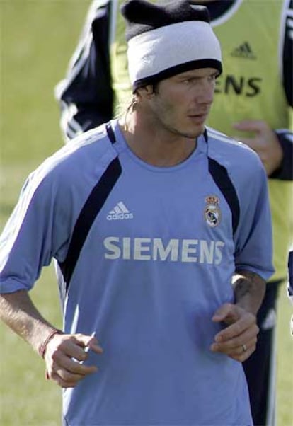 Beckham, en un entrenamiento.