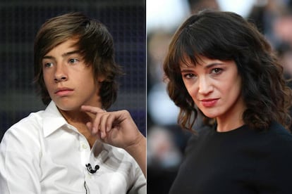 Jimmy Bennett, à esquerda, e Asia Argento.