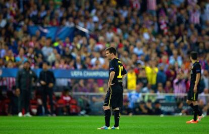 Messi, durante la segunda parte ante el Atlético.