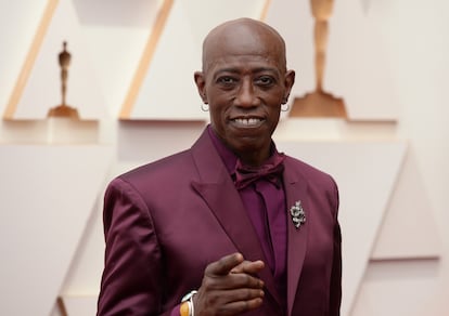 Wesley Snipes en la ceremonia número 94 de los Oscar, en Los Ángeles, en 2022. 