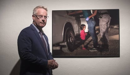 John Moore, autor de la fotografía ganadora de los World Press Photo 2019, durante su visita al CCCB de Barcelona.