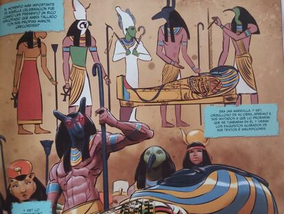 Espectacular viñeta de 'La pirámide inmortal' versión en cómic de la novela de Javier Sierra.