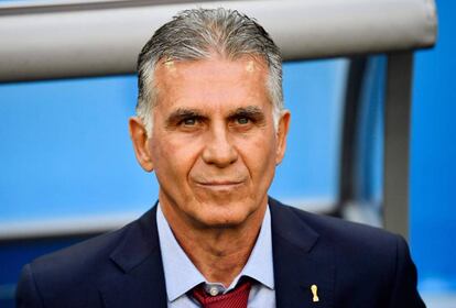 Carlos Queiroz, durante el partido de Irán contra Marruecos.