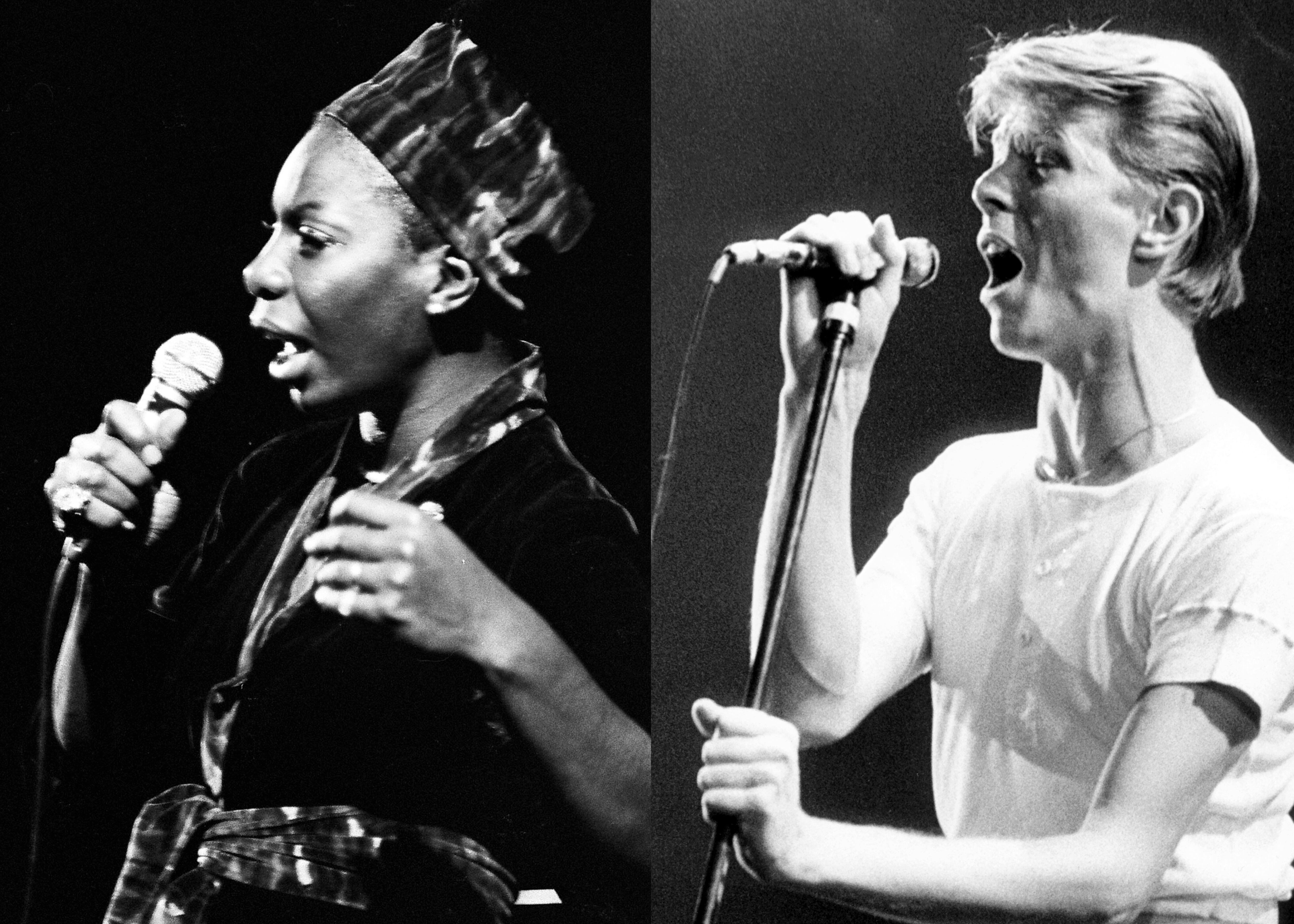 Fotomontaje con Nina Simone y David Bowie.