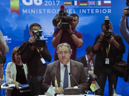 Interior Minister Juan Ignacio Zoido at the G6 meeting in Seville on Monday.