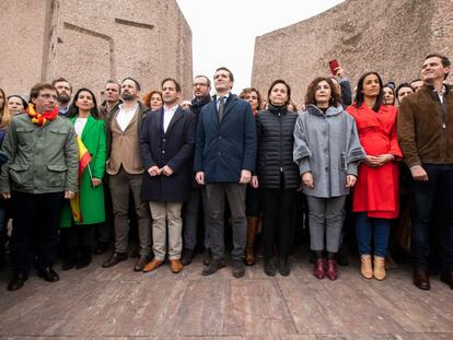 Acto por la unidad de España y por la convoicatoria de elecciones generales en la Plaza de Colón (Madrid).