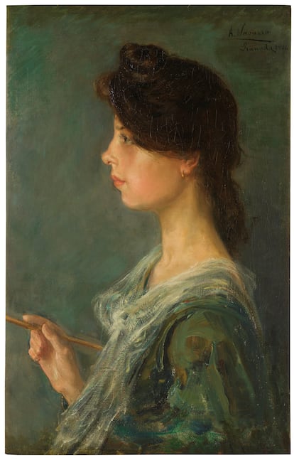 'Una artista' (1906), de Aurelia Navarro, cuadro donado al Museo del Prado.