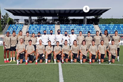 La plantilla del Real Madrid femenino, el pasado martes.