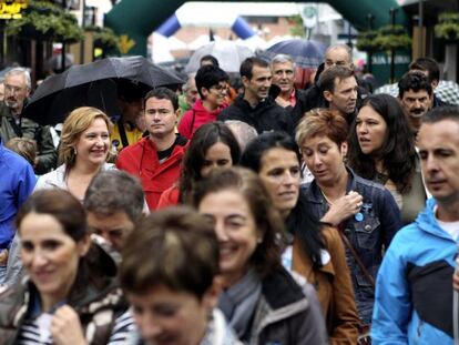 Participantes en el Kilometroak, entre ellos Tejeria, Uriarte y Arraiz.