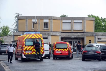 Police services outside the school where the incident took place.