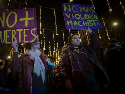 Manifestación contra la violencia machista, el 25-N en Barcelona.