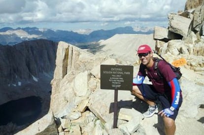 Austin Bice, en el parque nacional de las Secuoyas, en California, antes de viajar a Madrid.