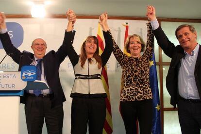 De izquierda a derecha, Santi Fisas, Alicia Sánchez-Camacho, Esperanza Aguirre y Alberto Fernández-Diaz.