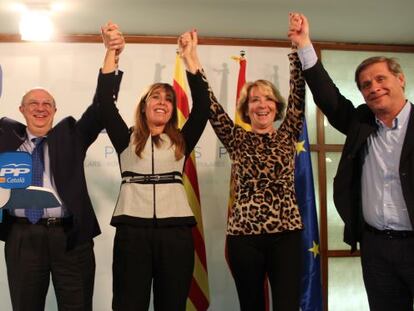 De izquierda a derecha, Santi Fisas, Alicia Sánchez-Camacho, Esperanza Aguirre y Alberto Fernández-Diaz.