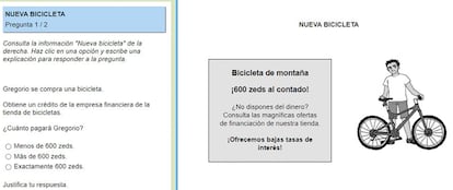 Pregunta del examen del Informe PISA financiero