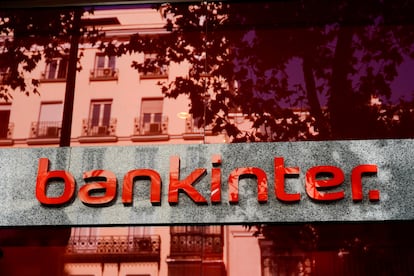 Logo de Bankinter en Madrid.