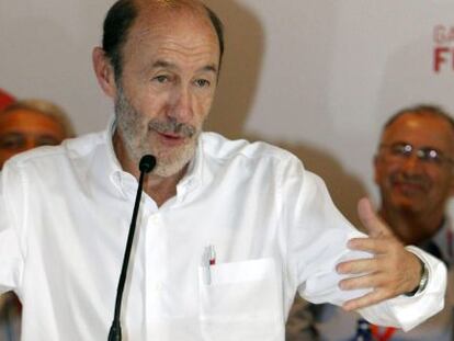 Rubalcaba, esta mañana durante su intervención en Las Palmas.