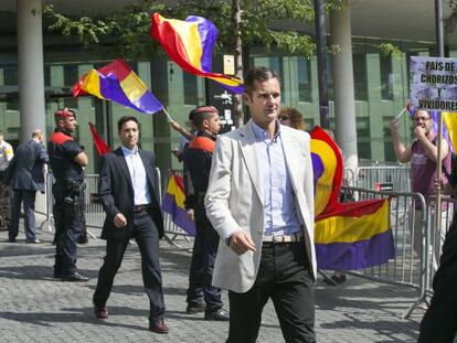 Urdangarin saliendo de la Ciutat de la Justicia.