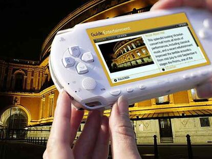 Una PSP utilizada como guía de turismo electrónica.