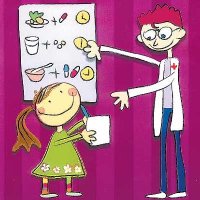 Cómic de la Fundació Lucía explicando a los niños la medicación del VIH.