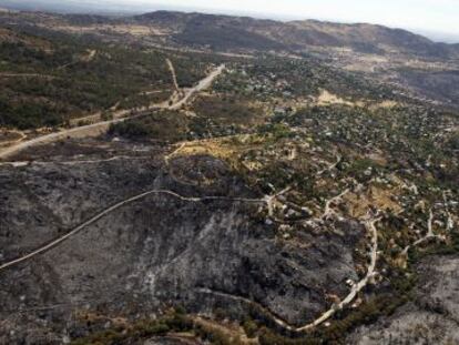 Los bosques de Robledo tras el incendio de agosto de 2012.