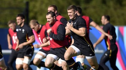 Entrenamiento previo de Gales. 