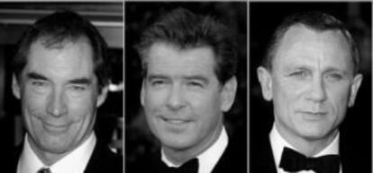 Timothy Dalton, Pierce Brosnan y Daniel Craig, los últimos tres James Bond.