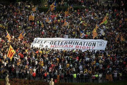 Vista de la plaza de Cataluña, momentos antes del inicio de la manifestación.