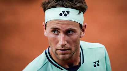 Casper Ruud, durante el partido contra Borges.