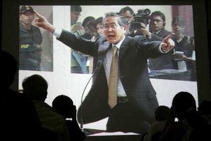 Alberto Fujimori, en 2007 durante el juicio en su contra por violación de derechos humanos.