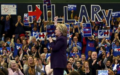 Hillary Clinton celebra un evento en Nashua, New Hampshire.