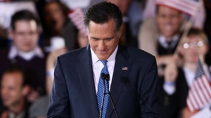 El candidato en las primarias presidenciales, Mitt Romney, el martes en Boston.